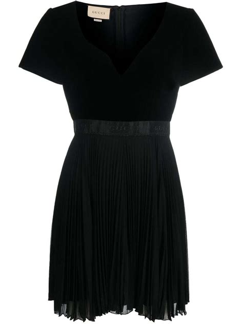 gucci logo dress|Gucci pleated dress.